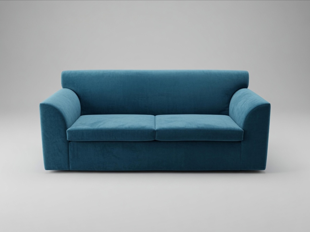 Teal blue velvet sofa upholstered by LV Design Upholstery in Randburg
