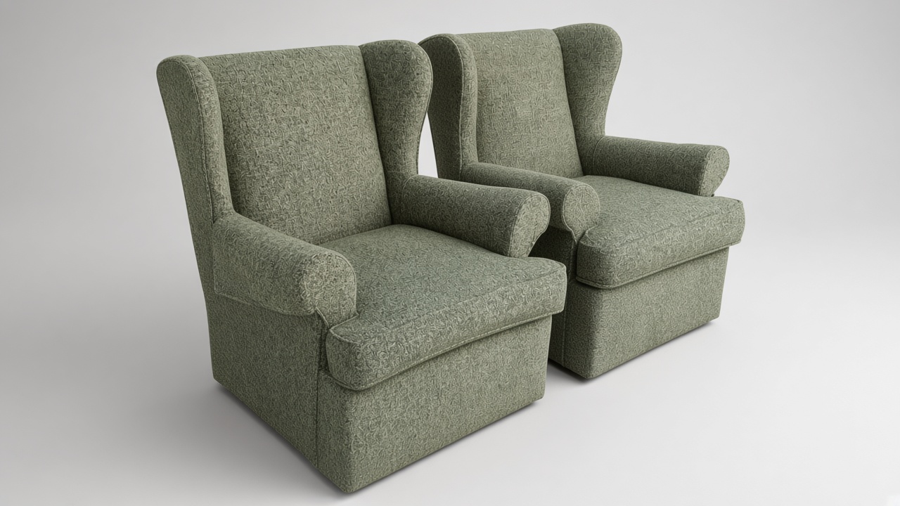 Sage green wingback chairs